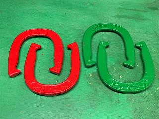 Vintage Duluth Double Ringer Pitching Horseshoes Horse Shoes Throwing Set Forged