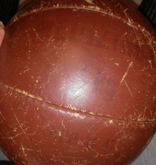 Vintage 1KG Leather Medicine Ball Stitched 3