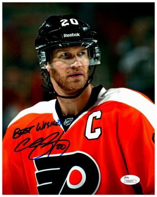Chris Pronger Philadelphia Flyers Signed Autographed 8x10 Color Photo Jsa
