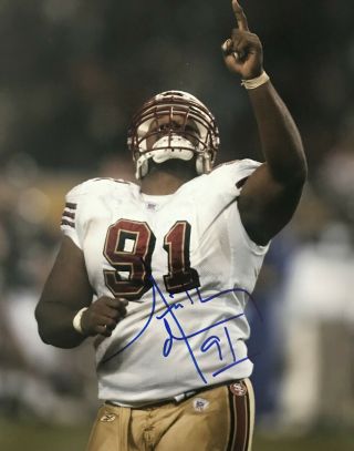 Anthony Spice Adams San Fransisco 49ers Chicago Bears Signed 8x10 Photo E1