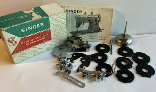 Vintage Singer Style - O - Matic 328k Sewing Machine Attachments,  Oil Can & More