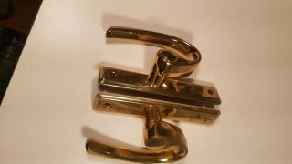 Vintage Obsolete Andersen French Curl Brass Gliding Door Handle