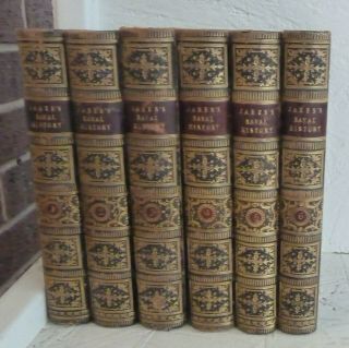 Vintage Six Book Set 1859 The Naval History Of Great Britain James Fine Binding