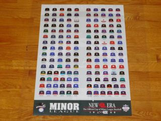 Vtg 1995 Era Hat Minor League Baseball Store Promo Poster Man Cave Display