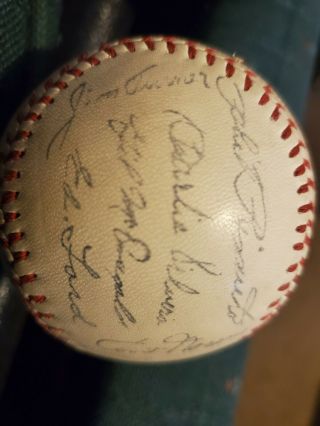Spalding,  1956 York Yankees Team Stamped Auto Signed Mantle Stengel