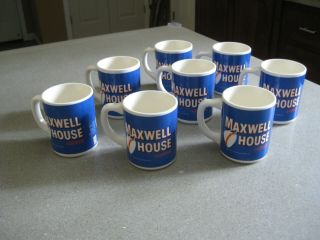 Set Of 8 Vintage Usa Maxwell House Coffee Cups Mugs Good To The Last Drop Rare