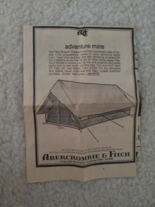 Vintage Backpacking Tent Puchased At Abercrombie Fitch In 1974 Appalachian Trail
