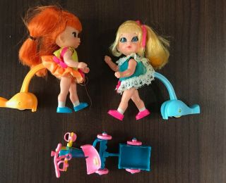 Vintage Mattel Liddle Kiddles Tracy Trikediddle And Suki Skediddle & Assessories