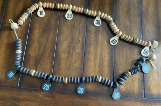 Vintage Pool Billiards Snooker Wood Wooden Score Counter Beads From Pool Hall