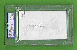 Ford Frick Hof Autographed Index Card Psa/dna Authentic 81824745