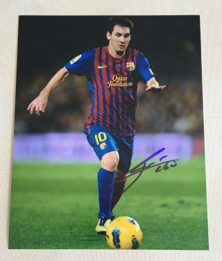 Argentina Fc Barcelona Soccer Legend Lionel Messi Signed Autographed 8x10 Photo