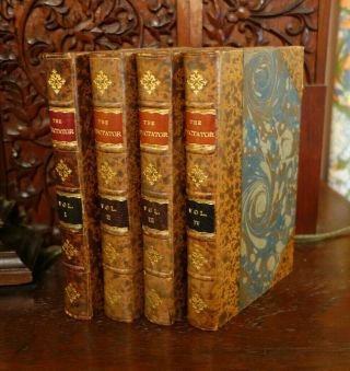 The Spectator,  Complete In 4 Volumes,  Joseph Addison Richard Steel Fine Binding