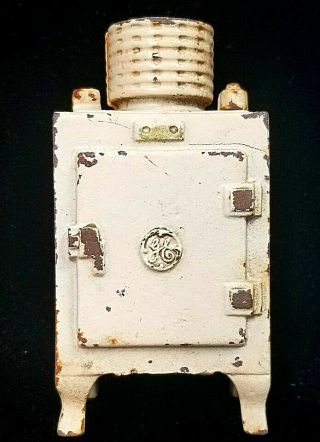 Vintage Hubley Cast Iron Bank Ge General Electric Refrigerator / Ice Box -