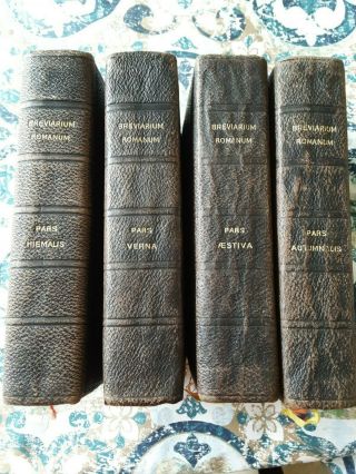 1947 Breviarium Romanum Mame Roman Breviary 4 Volumes Divine Office Tridentine