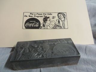 Printing Letterpress Printer Block Decorative Vintage Coca Cola Ad Print Cut
