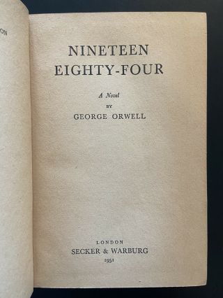 Nineteen Eighty - Four - FIRST EDITION - George Orwell - EARLY PRINT - 1949 3