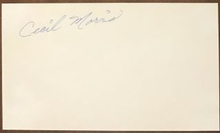 Cecil Moore Signed Vintage 3x5 Index Card.  Oklahoma Sooners 1950’s Star (d.  2001)
