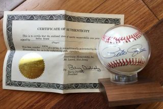 Pete Rose Signed Autographed Baseball W Certificate Authenticity Mlb