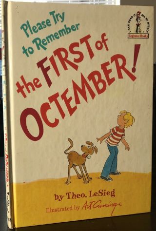 Dr Seuss Please Remember The First Of Octember 1st First Edition 1977 Theo