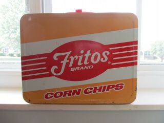Vintage 1970s Thermos Brand Fritos Corn Chips Metal Lunchbox