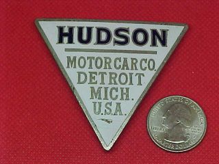 Vintage Hudson Motor Car Co.  Detroit Radiator Badge Enamel Emblem