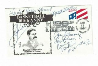 1991 Basketball Naismith 100 Years Fdc Envelope Signed By 7 W/our