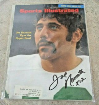 Signed Joe Namath Sports Illustrated - December 9,  1968 - Ny Jets Bowl