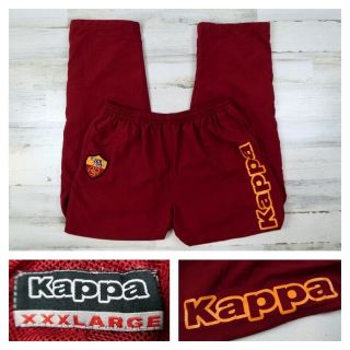 Vintage As Roma Kappa 3xl Soccer Training Pants Mens Size Xxxl Futbol Club