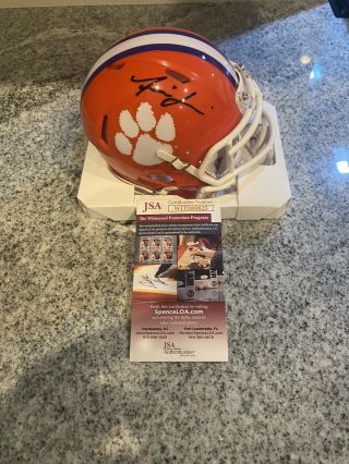 Isaiah Simmons Signed Clemson Tigers Autographed Mini Helmet Jsa
