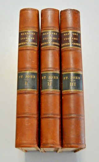 History Of Manners And Customs Of Ancient Greece 1842 3 Volumes Greeks