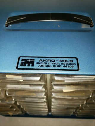 Vintage Akro Mils Metal 36 Drawer Cabinet Organizer Loaded w/Capacitors Estate 2
