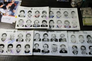 28 Signatures 1984 - 87 Boston Bruins Autographed Press Photos