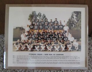 Vintage Pittsburgh Steelers Bowl Xiv Champions Team Photo Rare