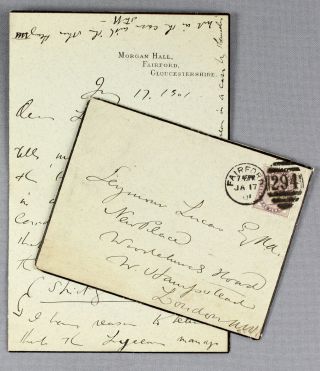 1901 Letter American Artist Edward Austin Abbey Re Henry Irving Lyceum Theatre