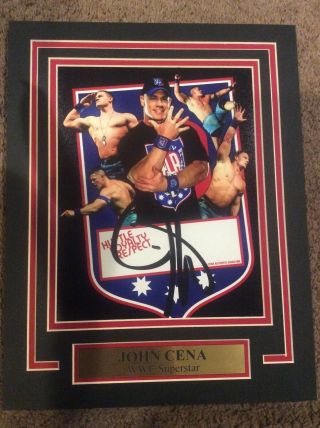 Wwe John Cena Vintage 11x14 Matted With Name Plate Photo Autograph