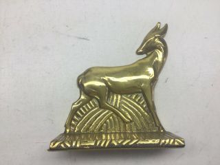 Vintage Art Deco Pair Brass Deer Bookends 2