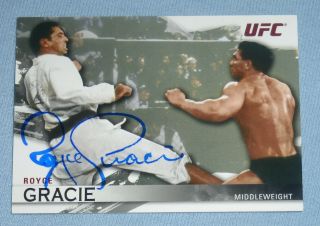 Royce Gracie Signed Ufc 2010 Topps Knockout Card 1 Autograph 2 3 4 5 60 Pride