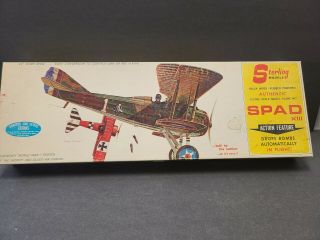 Vintage Sterling Models Spad Xiii Balsa Wooden Model Airplane Kit