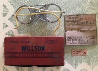 Vintage Wilson Wwi Industrial Glasses Googles Steampunk W/box