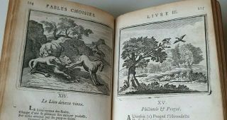 Very Rare Edition : Fables Choisies - De La Fontaine - 1727 - 5 Parts In 1 Vol.
