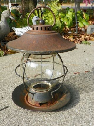 Vintage Metal,  Wire & Glass Bird Seed Feeder Hanging,  Lantern Shaped