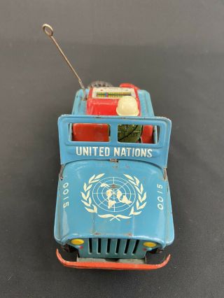 VINTAGE UNITED NATIONS 0015 FRICTION TOY JEEP KO MADE IN JAPAN 7 1/2 