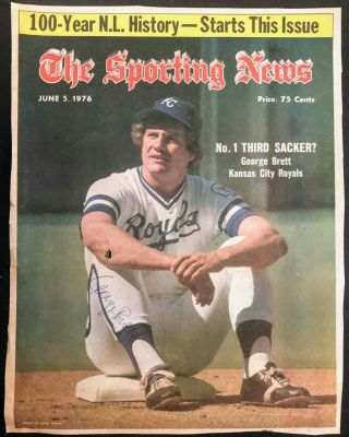 The Sporting News: George Brett Autographed 6/5/76 " Cover Only "