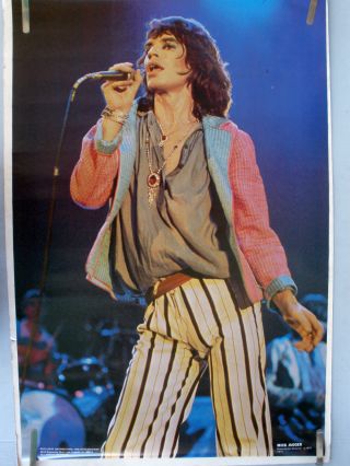 Rare The Rolling Stones Mick Jagger 1977 Vintage Music Poster