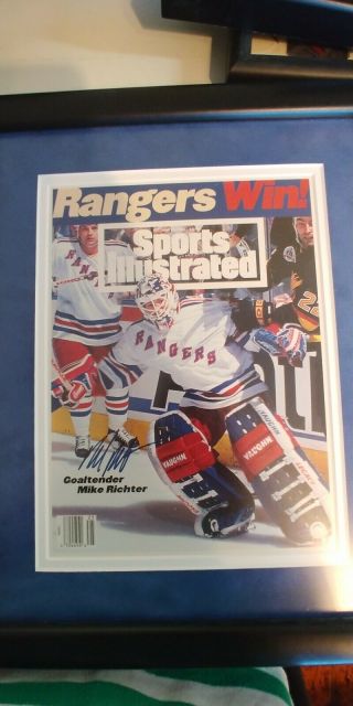 Mike Richter Autographed Sorts Illustrated Cover Framed With