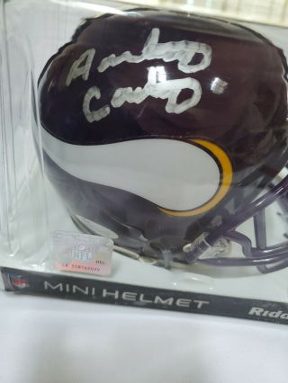 Anthony Carter Autographed Minnesota Vikings Mini Helmet - Jsa