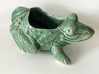 Vintage 1940s Mccoy Art Pottery Large Frog Toad Planter Flower Pot Vase Figure