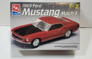 Vintage Amt Ertl 1969 Ford Mustang Mach 1 Skill 2 1/25 Scale Model Kit