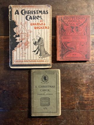 Charles Dickens - A Christmas Carol - First Editions Thus - 1886 - Three Volumes