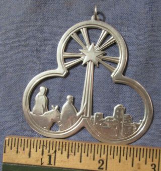 Vintage 1974 Lunt Sterling Silver Christmas Ornament Journey By Starlight